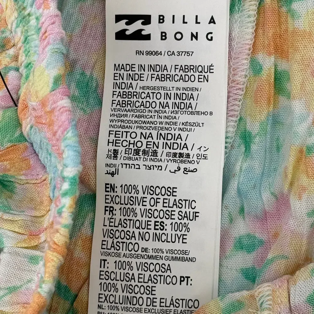 Billabong Mad For You Gauze Crinkle Floral Watercolor Shorts Girls Sz M 10